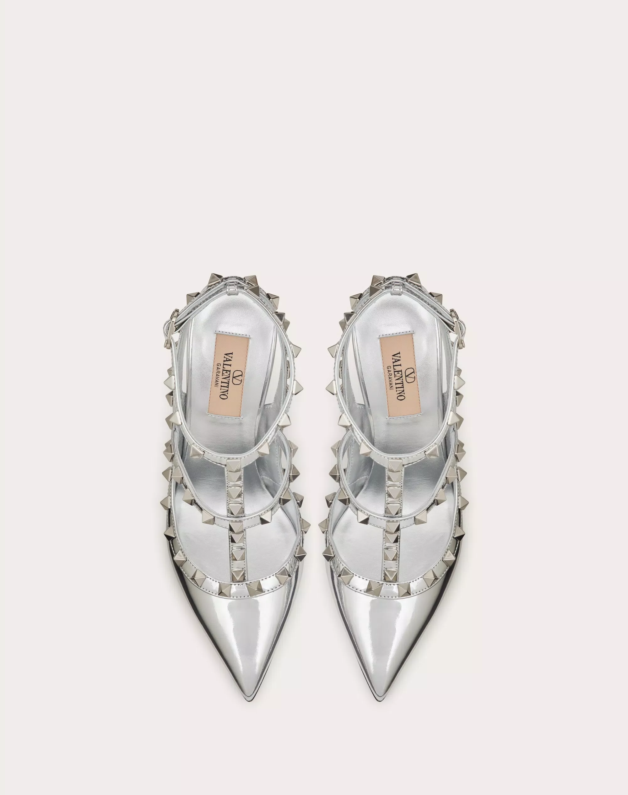 ROCKSTUD MIRROR-EFFECT PUMP WITH MATCHING STRAPS AND STUDS 100MM